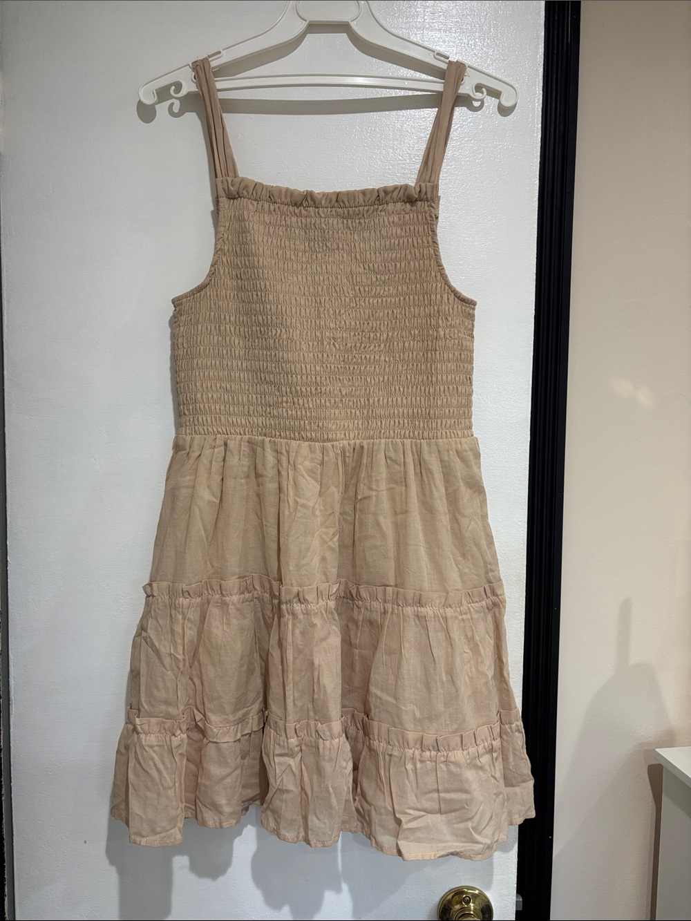 Wild Fable Beige Smocked Sundress